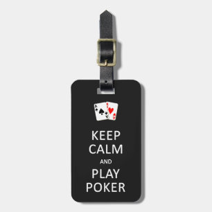 Étiquette À Bagage CONSERVER CALME & PLAY POKER étiquette de bagage p