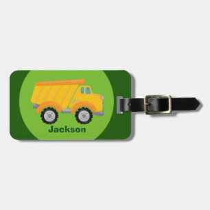 Étiquette À Bagage Construction Véhicule de camionnage Green Yellow K