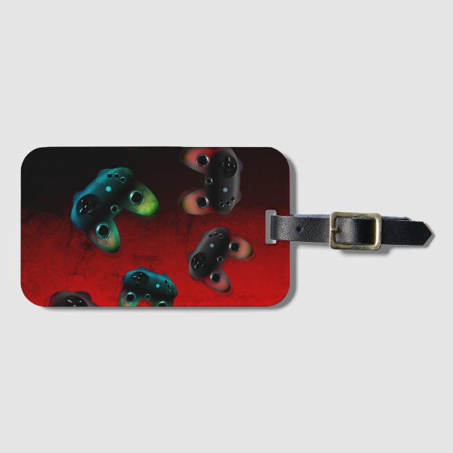 Étiquette À Bagage Contrôleur de jeu d'art de Gamer (Devant Horizontal)