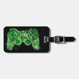Étiquette À Bagage Contrôleur de jeu vidéo Green Neon personnalisable