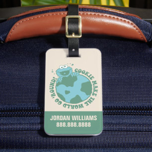 Étiquette À Bagage Cookie Monster   Ajouter Votre Nom