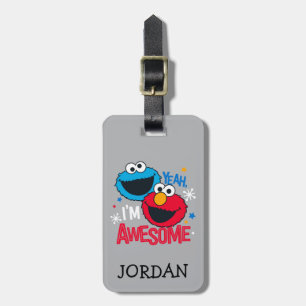 Étiquette À Bagage Cookie Monster & Elmo   Ouais, je suis génial