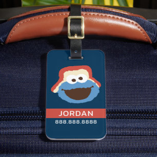 Étiquette À Bagage Cookie Monster Woodland Face Ajouter vos informa