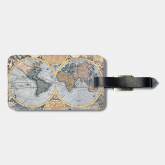 Étiquette À Bagage Cool antique de carte du monde