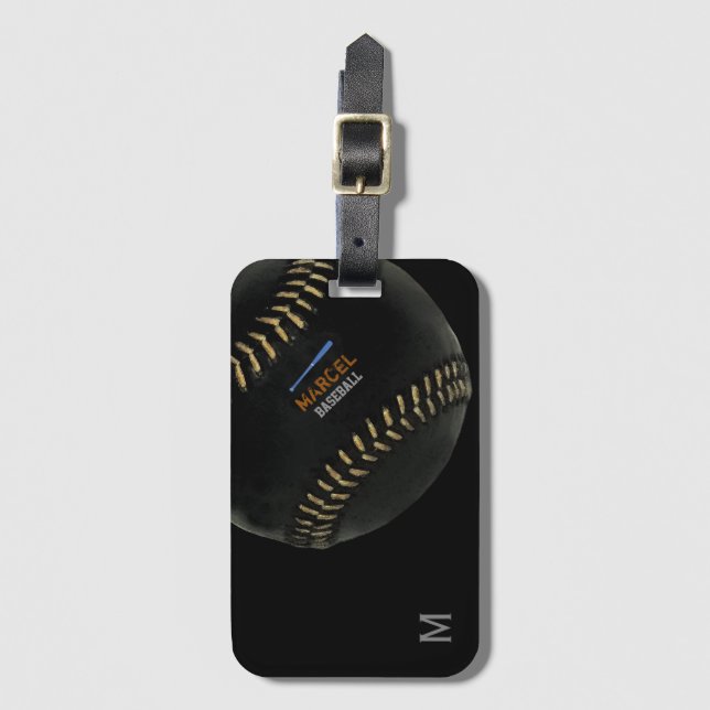 Étiquette À Bagage cool de baseball personnalisé (Devant Vertical)