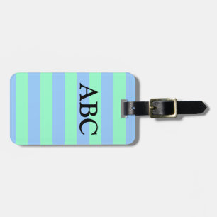 Étiquette À Bagage Cool d'été (Bleu classique et Grandes Eaux Vertes)