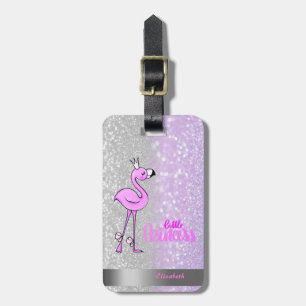 Étiquette À Bagage Cool Violet Silver Parties scintillant Bokeh Ombre