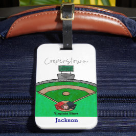 Étiquette À Bagage Cooperstown Field Team Name Player Personnalisé
