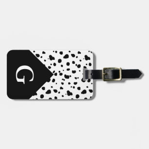 Étiquette À Bagage Copie dalmatienne moderne et lettre initiale