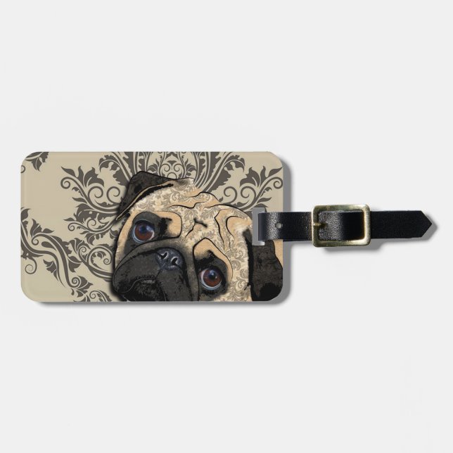 Étiquette À Bagage Copie de motif d'animal familier d'abrégé sur (Devant horizontal)