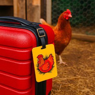Étiquette À Bagage Coq en paille