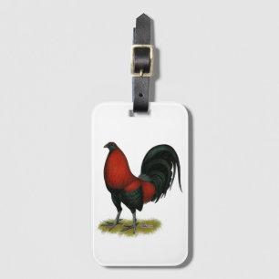 Étiquette À Bagage Coq Rouge Noir BB Américain