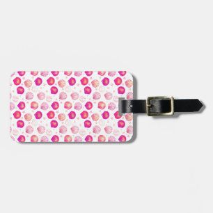 Étiquette À Bagage Coquillages de Néon sur Noir - Motif côtier sans t