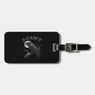 Étiquette À Bagage Corbeau F-Caw-F Oiseau Drôle Lune Gothique Humour 