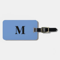 Cornflower Blue Black Monogramme initial Cadeau Fa