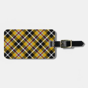 Étiquette À Bagage Cornouailles National Tartan Jaune et Noir Plaid