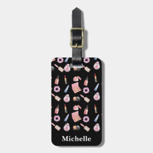 Étiquette À Bagage Cosmetologie Motif de maquillage personnalisée