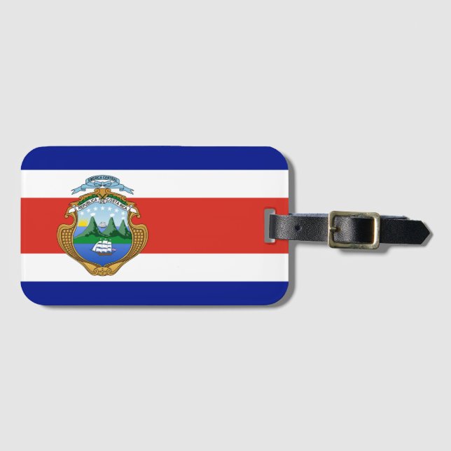 Étiquette À Bagage Costa Rica (armoiries/drapeau) (Devant Horizontal)
