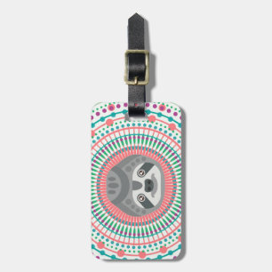 Étiquette À Bagage Costa Rica Green Sloth Mandala