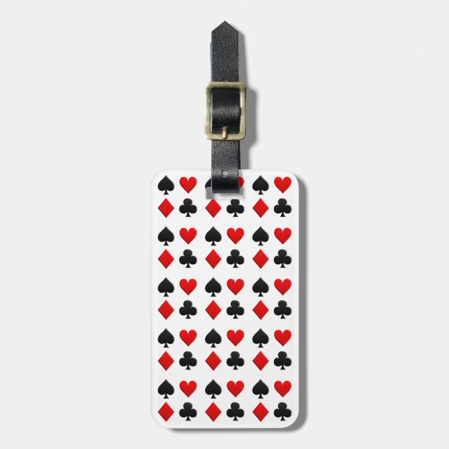 Étiquette À Bagage Costumes de cartes de poker (Devant Vertical)