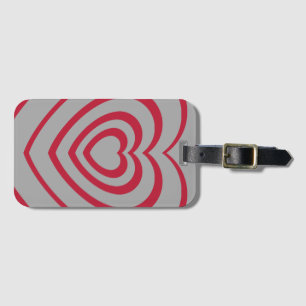 Étiquette À Bagage Couche rouge et gris Coeur esthétique
