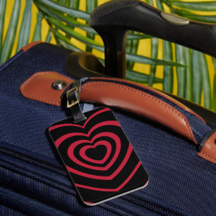 Étiquette À Bagage Couche rouge et noir Coeur esthétique