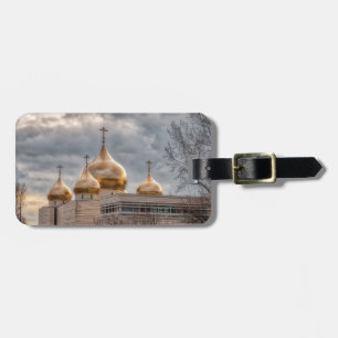Étiquette À Bagage Coucher de soleil sur la cathédrale orthodoxe russ