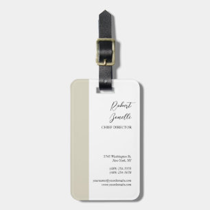 Étiquette À Bagage Couleur blanche minimaliste moderne Pastel