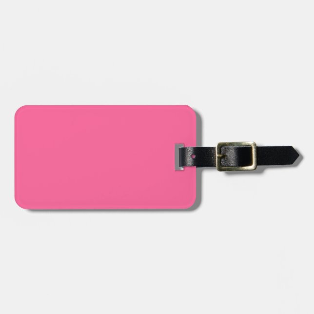 Étiquette À Bagage Couleur rose pâle Tendance Modèle noir (Devant horizontal)