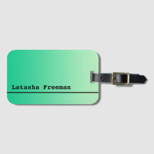 Étiquette À Bagage Couleur seulement Gradients - vert océan + votre i