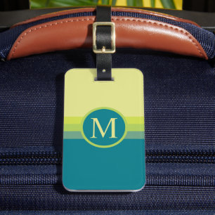 Étiquette À Bagage Couleur Turquoise couleur jaune pâle personnalisée