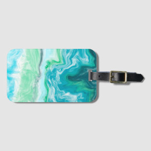 Étiquette À Bagage Couleurs de plage Vagues océaniques bleues et turq