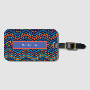 Étiquette À Bagage Couleurs funèbres motifs d'ethnie africaine