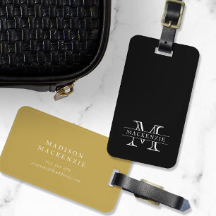 Étiquette À Bagage Couleurs modifiables Nom de bordure classique Mono