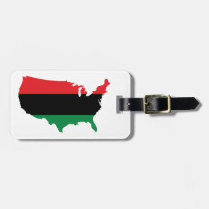 Étiquette À Bagage Couleurs rouge, noir et vert afro-américain