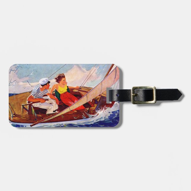 Étiquette À Bagage Couple Sailing par R.J. Cavaliere (Devant horizontal)