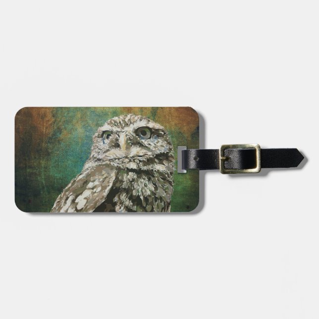 Étiquette À Bagage Courroie repérée de bagage de hibou (Devant horizontal)