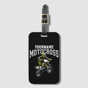 Étiquette À Bagage Course Motocross Dirt Bike Rider personnalisée