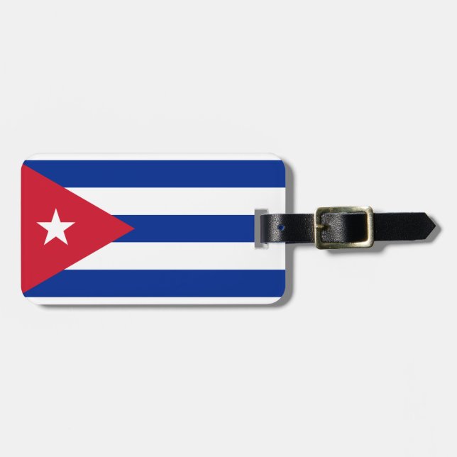 Étiquette À Bagage Coût bas ! Drapeau du Cuba (Devant horizontal)