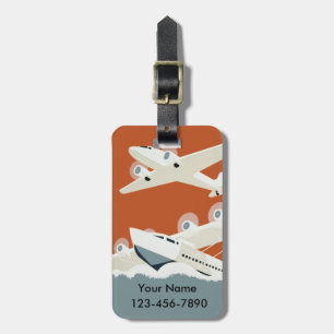 Étiquette À Bagage Coutume vintage de voyage d'avion