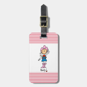 Étiquette À Bagage Cow-girl en T-shirts et cadeaux roses