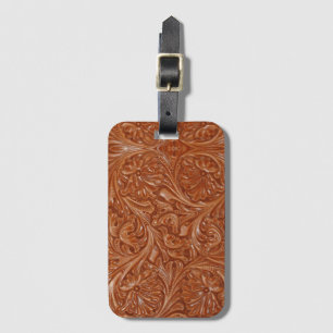Étiquette À Bagage cowboy western country motif à outils cuir