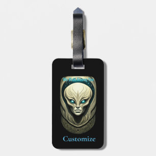 Étiquette À Bagage Crâne Alien Tête Thunder_Cove