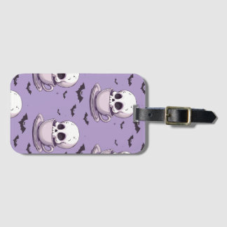 Étiquette À Bagage Crâne Pastel Goth dans une tasse à thé