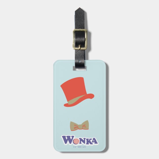 Étiquette À Bagage Cravate Wonka Top Hat & Bow (Devant Vertical)