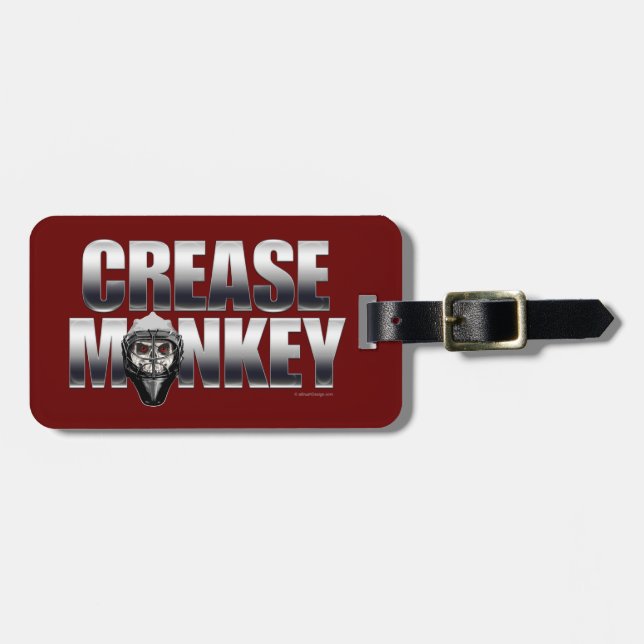Étiquette À Bagage Crease Monkey (gardien de hockey) (Devant horizontal)