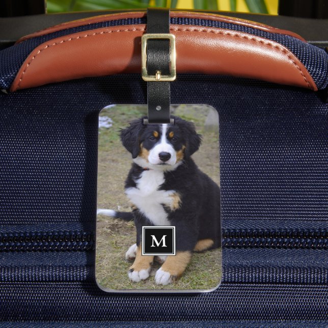 Étiquette À Bagage Créez vos propres bagages photo monogramme personn (Insitu Rectoal 2)