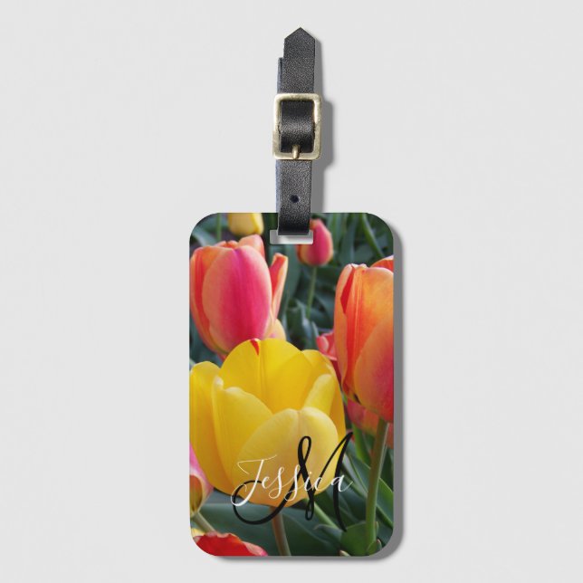 Étiquette À Bagage Créez votre propre photo Monogramme (Devant Vertical)