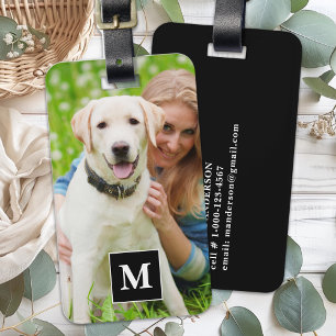 Étiquette À Bagage Créez votre propre photo personnalisée Monogramme 