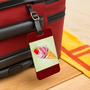 Étiquette À Bagage Crème De Glace À La Fraise
